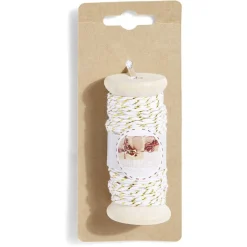 Rouleau fil coton blanc et doré 15m-Gifi Best