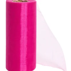 Rouleau organza rose fuchsia 25 m-Gifi Online