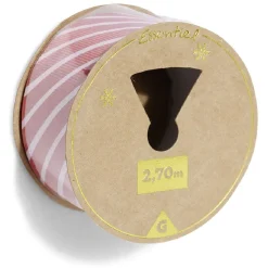 Rouleau ruban imprimé diagonal rouge et blanc 2,7m-Gifi Outlet