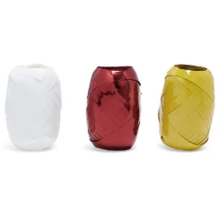 Ruban bolduc brillant blanc rouge doré x3-Gifi Discount