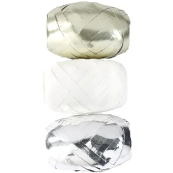 Ruban bolduc doré blanc argenté x3-Gifi New