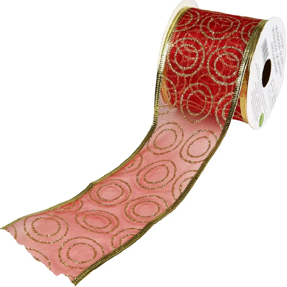 Ruban pour emballage cadeau rouge à paillettes-Gifi Hot