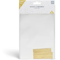 Sac à bonbons pochette transparente x20 avec lien-Gifi Clearance