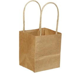 Sac à cadeau en papier kraft marron x5-Gifi Clearance