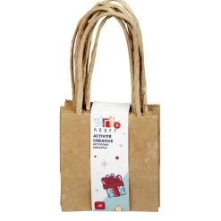 Sac à cadeau en papier kraft marron x5-Gifi Clearance