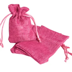 Sac à dragées en jute rose fuchsia x6-Gifi Sale