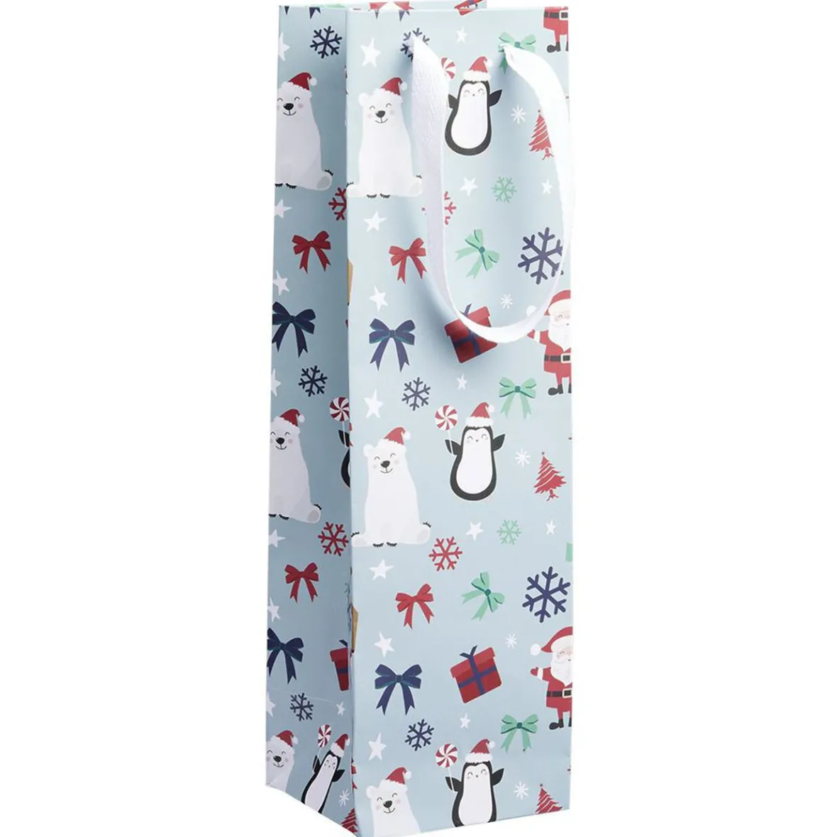 Sac cadeau à bouteille imprimé Noël-Gifi Outlet