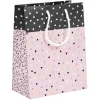 Sac cadeau à pois noirs et roses-Gifi