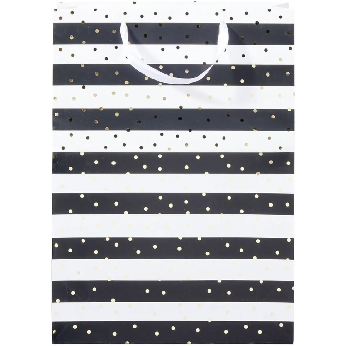 Sac cadeau blanc noir XL motifs pois doré-Gifi Hot