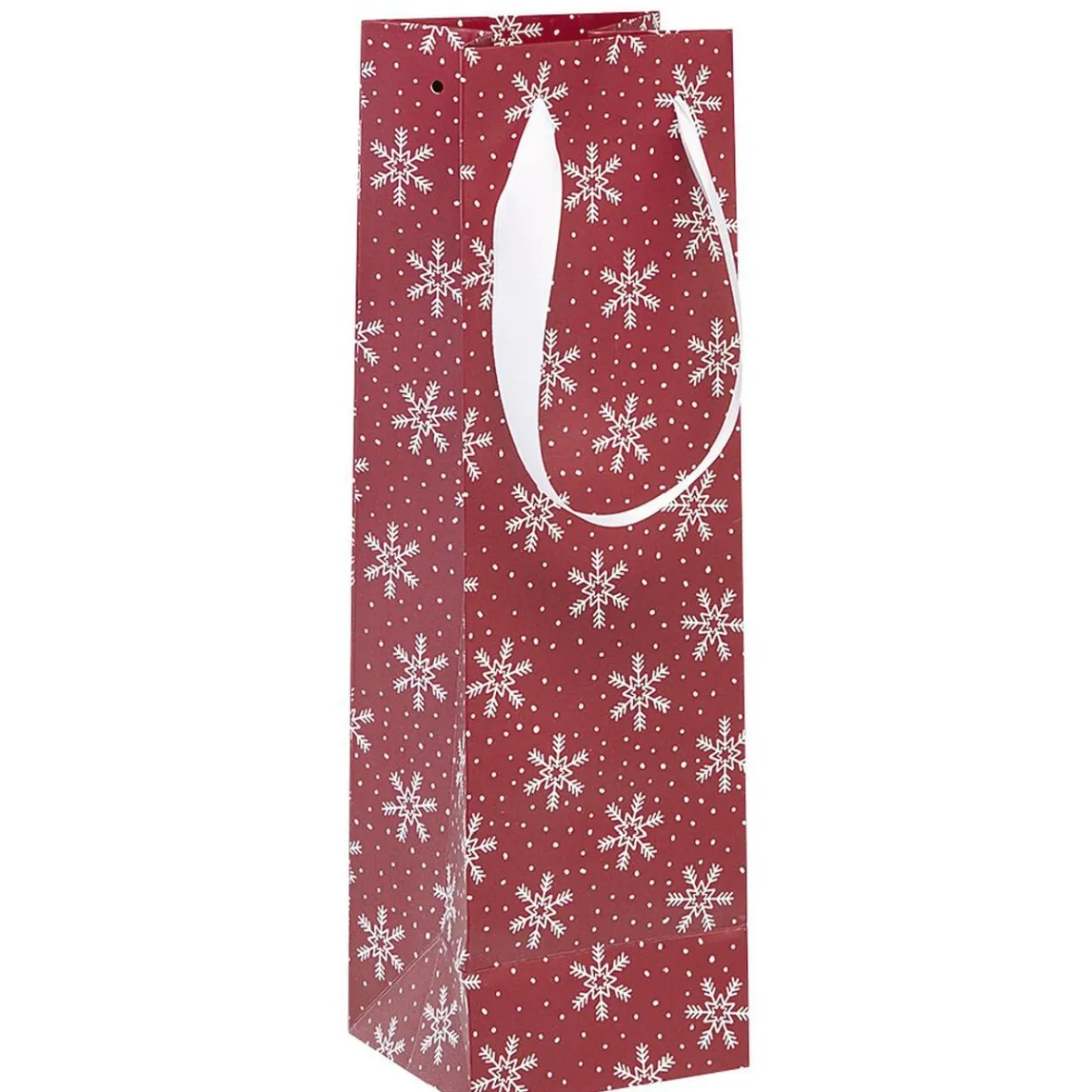 Sac cadeau bouteille rouge motif flocon ou tartan-Gifi