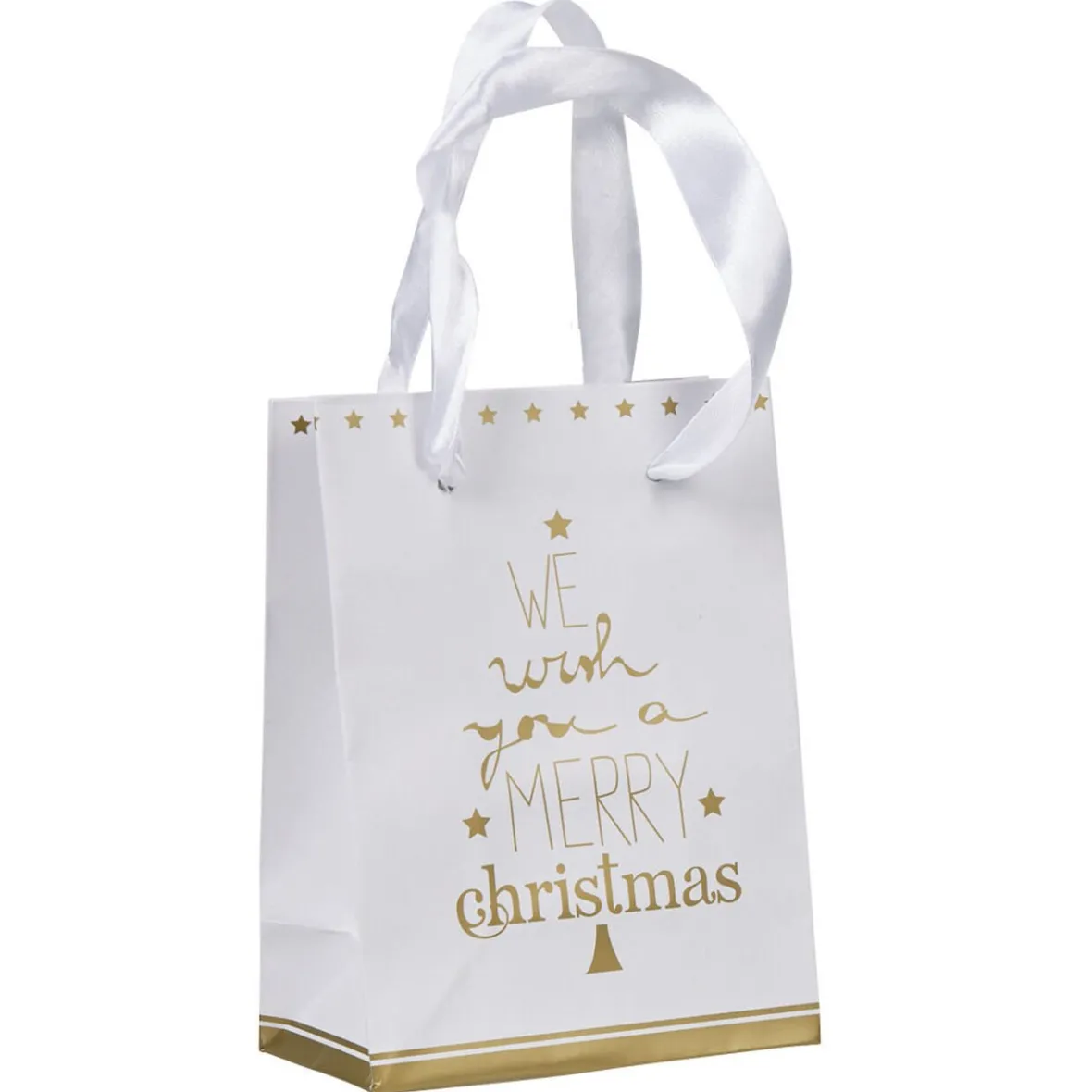 Sac cadeau de Noël blanc et doré petit modèle-Gifi Clearance