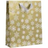 Sac cadeau de Noël doré taille M-Gifi New
