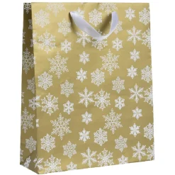 Sac cadeau de Noël doré taille M-Gifi New