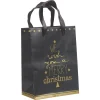 Sac cadeau de Noël noir et doré petit modèle-Gifi New