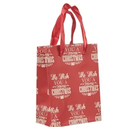 Sac cadeau de Noël rouge et blanc petit modèle-Gifi New