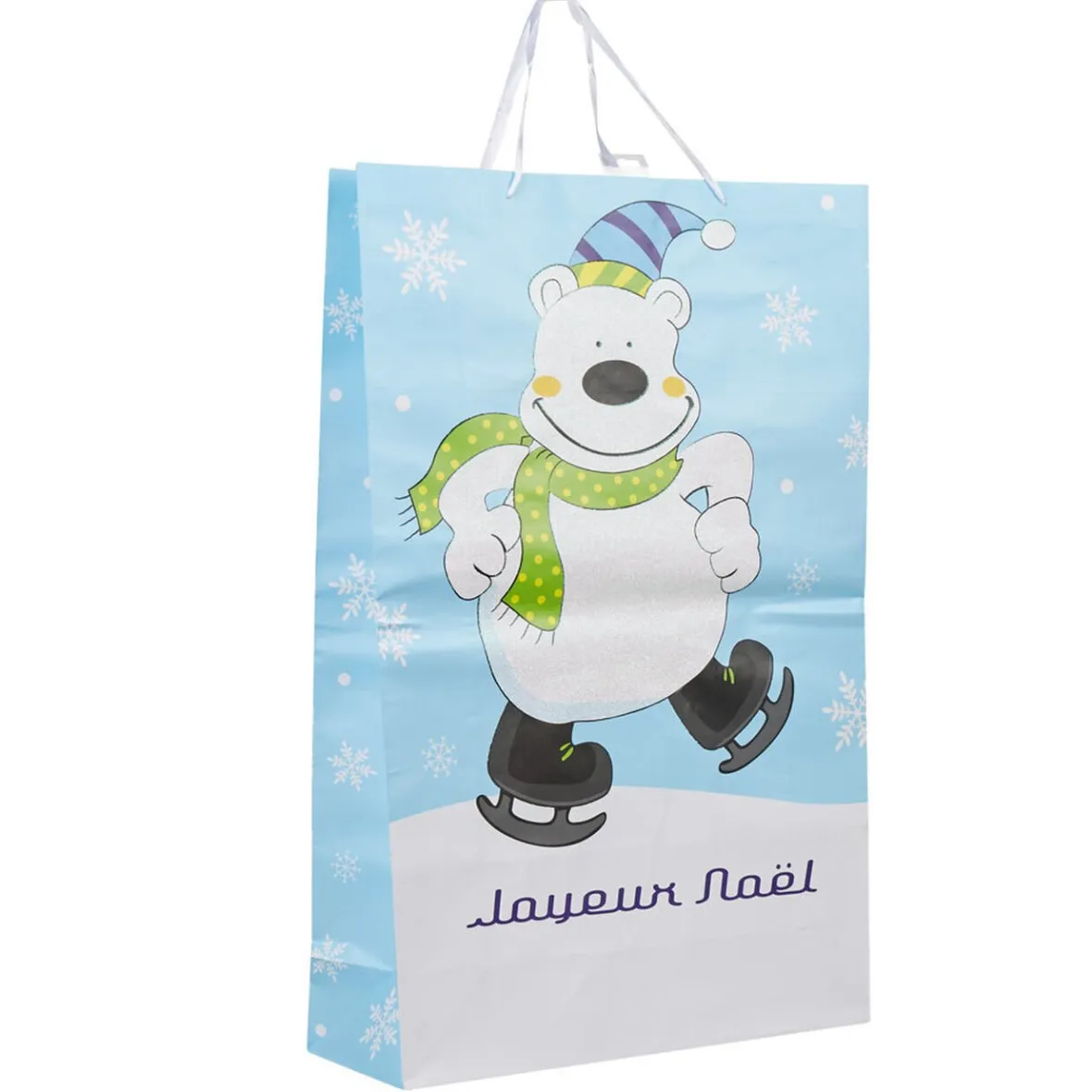 Sac cadeau enfant Joyeux Noël motif ours très grand modèle-Gifi Online