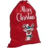 Sac cadeau hotte en feutrine rouge motif Noël-Gifi New