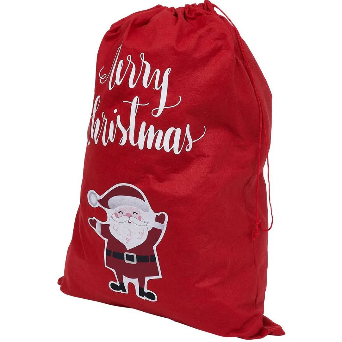 Sac cadeau hotte en feutrine rouge motif Noël-Gifi New