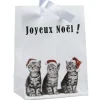 Sac cadeau Joyeux Noël motif chats petit modèle-Gifi New