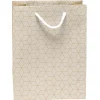 Sac cadeau Kraft blanc motif géométrique taille M-Gifi Discount