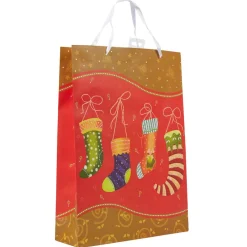 Sac cadeau motif chaussettes Noël grand modèle-Gifi New