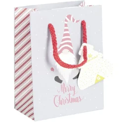 Sac cadeau motif gnome Père Noël ou biscuit pain d'épices - Taille S-Gifi Sale