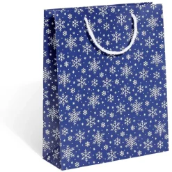 Sac cadeau Noël argenté ou bleu - Taille M-Gifi