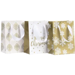 Sac cadeau Noël Blanc Doré taille S-Gifi New