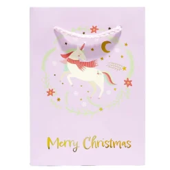 Sac cadeau Noël enfant licorne ou dinosaure 11xH15cm - 2 modèles-Gifi Online