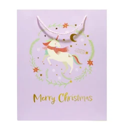 Sac cadeau Noël enfant licorne ou dinosaure 26xH32cm - 2 modèles-Gifi Sale