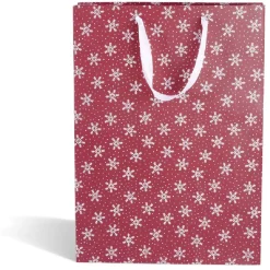 Sac cadeau Noël grand format motif traditionnel rouge et blanc-Gifi Outlet