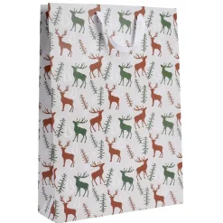 Sac cadeau Noël Gris Vert taille L-Gifi Discount