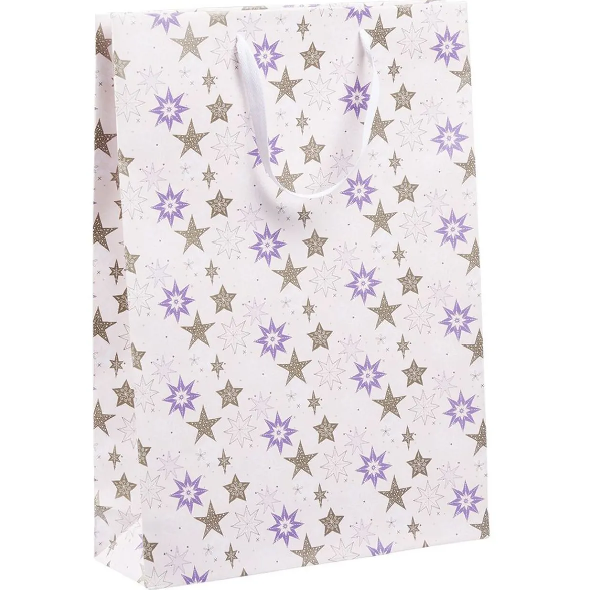 Sac cadeau Noël imprimé doré L33x46 cm-Gifi