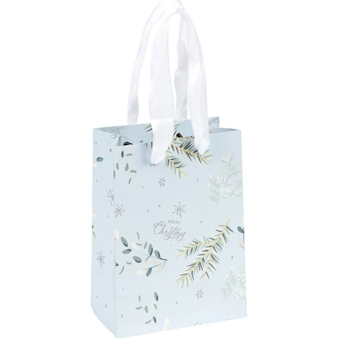 Sac cadeau Noël Jardin d'Hiver L14X6 cm-Gifi New