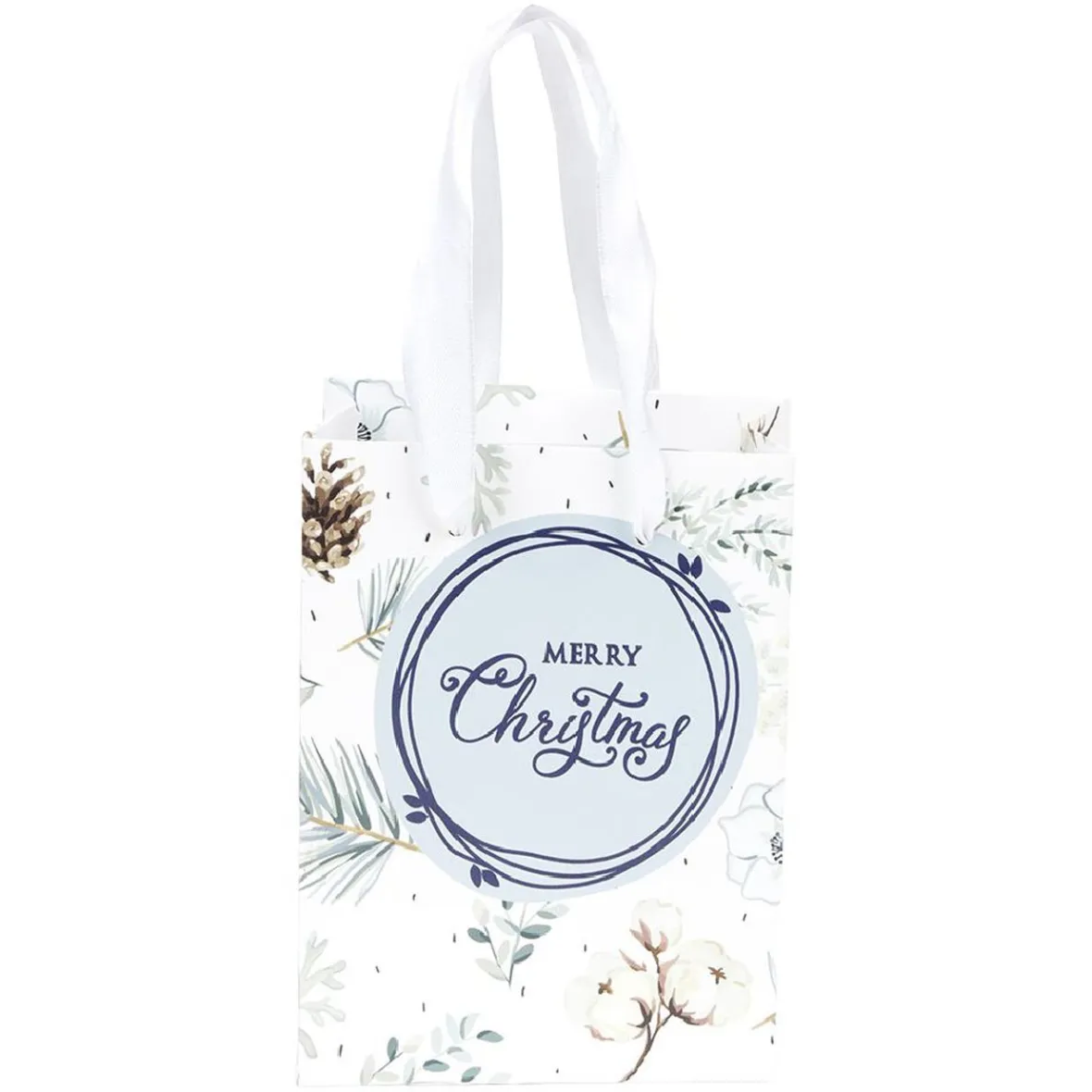 Sac cadeau Noël Jardin d'Hiver L14X6 cm-Gifi New