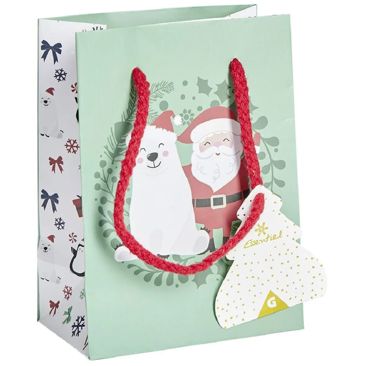 Sac cadeau Noël rouge ou vert à motifs -Taille S-Gifi Online