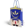 Sac cadeau Noël tête soldat Casse-Noisette bleu et doré 24,5xH31,5cm-Gifi Clearance