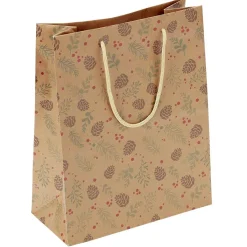 Sac cadeau papier recyclé certifié FSC® imprimé marron Taille L-Gifi Outlet