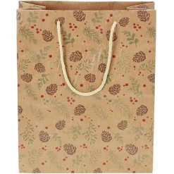 Sac cadeau papier recyclé certifié FSC® imprimé marron Taille L-Gifi Outlet