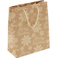 Sac cadeau papier recyclé certifié FSC® imprimé marron Taille L-Gifi Outlet