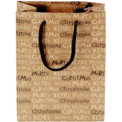 Sac cadeau papier recyclé certifié FSC® imprimé marron Taille M-Gifi Sale