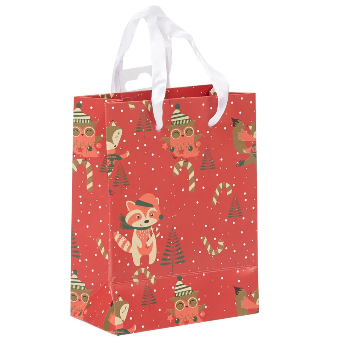 Sac cadeau rouge motif renard petit modèle-Gifi New