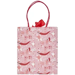 Sac cadeau Saint Valentin motif piment inscription Hot rose et rouge-Gifi Hot