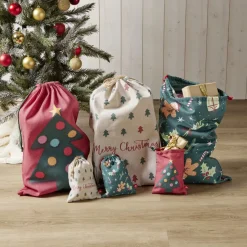 Sac cadeau tissu réutilisable 15x20cm - 3 modèles-Gifi Discount