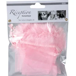 Sac rose à dragées x6-Gifi Outlet