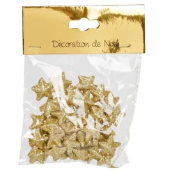 Sachet déco minis étoiles dorées pailletées Noël-Gifi Discount