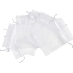 Sachet pour dragées en organza blanc x 6-Gifi Outlet