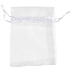 Sachet pour dragées en organza blanc x 6-Gifi Outlet