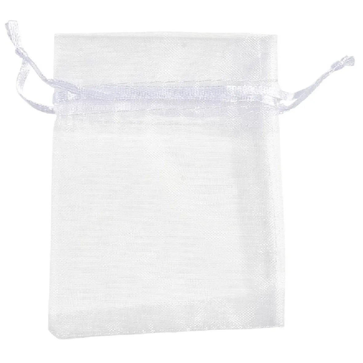 Sachet pour dragées en organza blanc x 6-Gifi Outlet