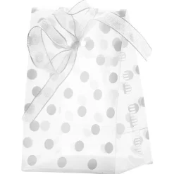 Sachet pour dragées motif pois gris x6-Gifi Best
